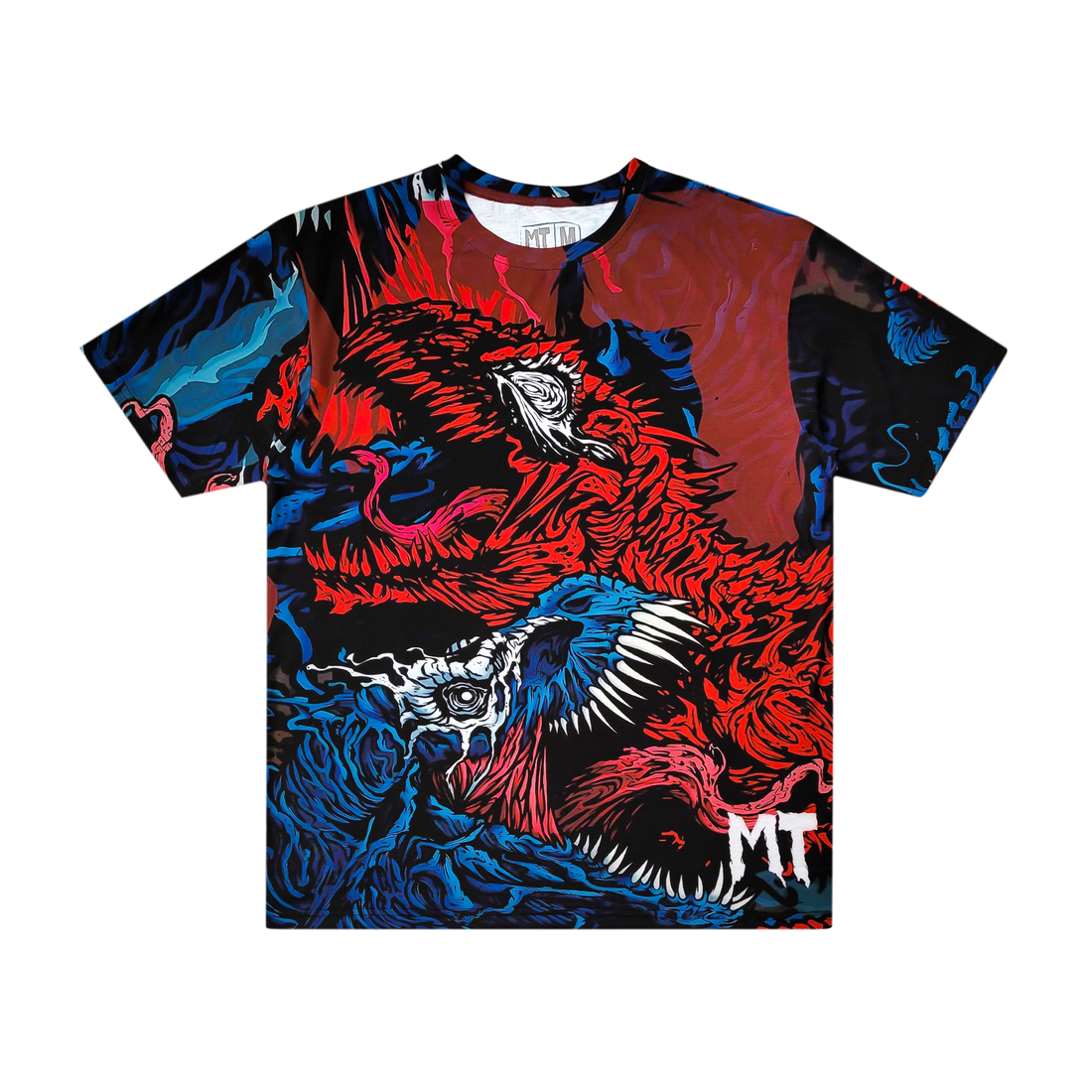 Midnight Tyrannosaurus - Metamorphosis All Over Tee (Blue)
