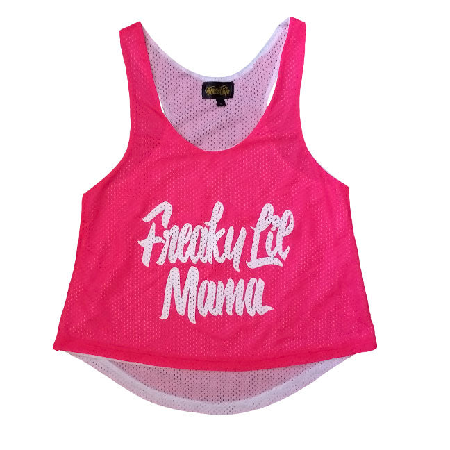 HOUSEWIFE Freaky Lil Mesh Tank Top - Hot Pink