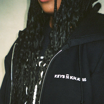 KEYS N KRATES -Chalk Logo- Black Zip Hoodie