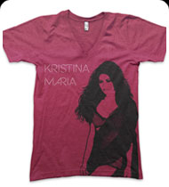 KRISTINA MARIA -Tell The World- Unisex V-Neck Tee - Cranberry