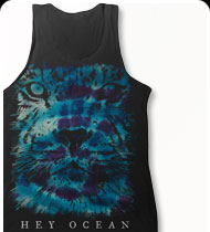 HEY OCEAN -Tie Dye Lion- Tank Top - Black