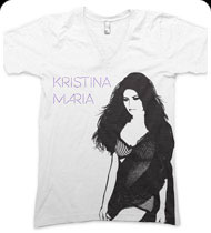 KRISTINA MARIA -Tell The World- Unisex V-Neck Tee - White