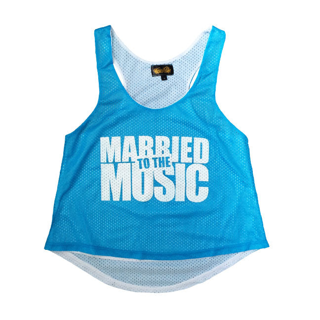HOUSEWIFE The Mob Made Me Do It Mesh Tank Top - Baby Blue
