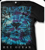 HEY OCEAN -Tie Dye Lion- T-Shirt - Black