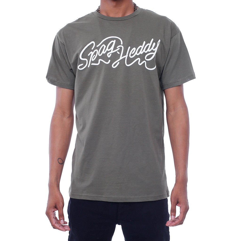 Spag Heddy - Spaghetti Letters - Olive Tee