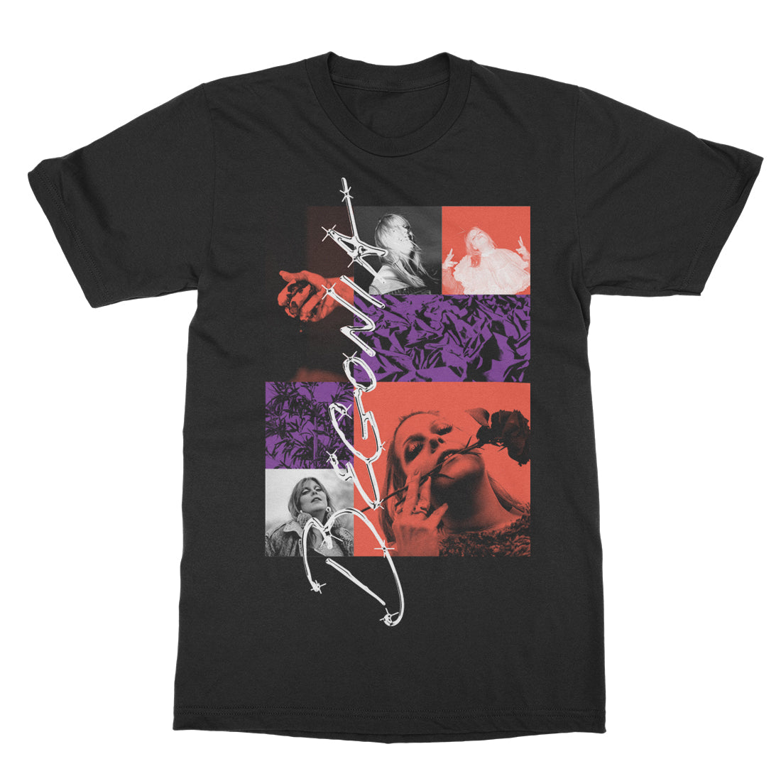Begonia - Collage - Unisex Black Tee