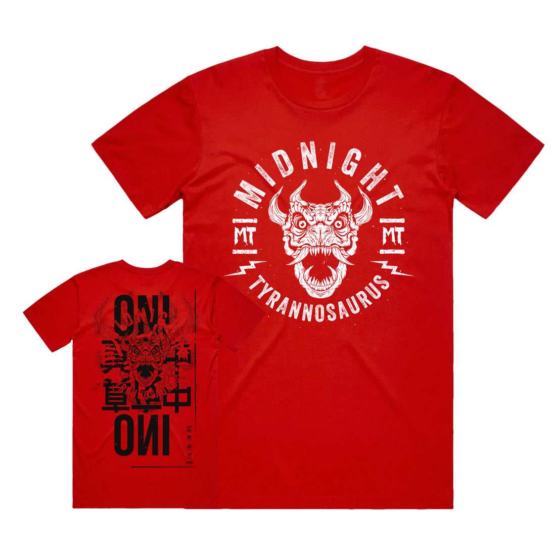 Midnight Tyrannosaurus - Onisaurus - Red Tee