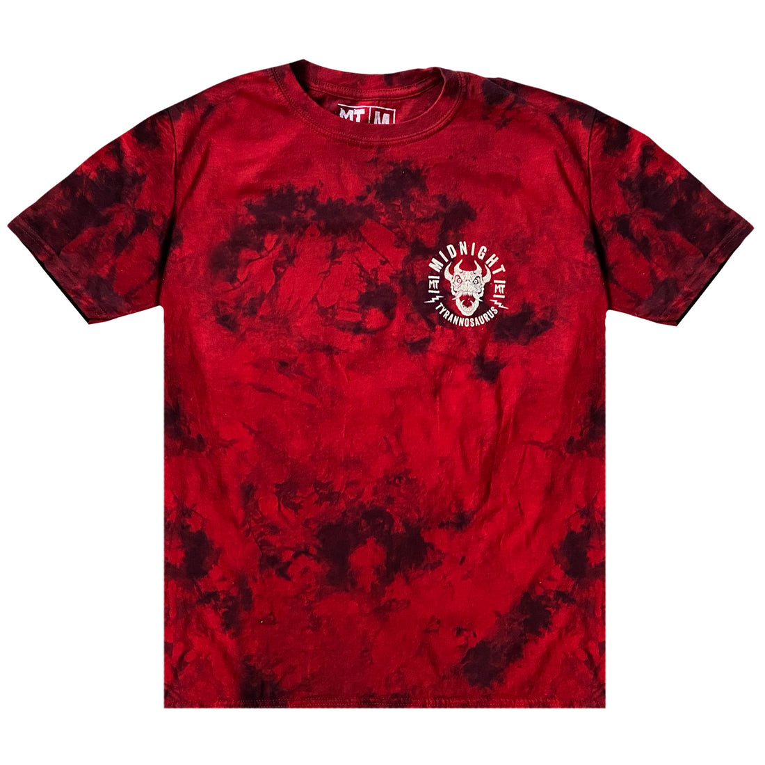 Midnight Tyrannosaurus - Onisaurus - Red Tie Dye Tee (Full Color)