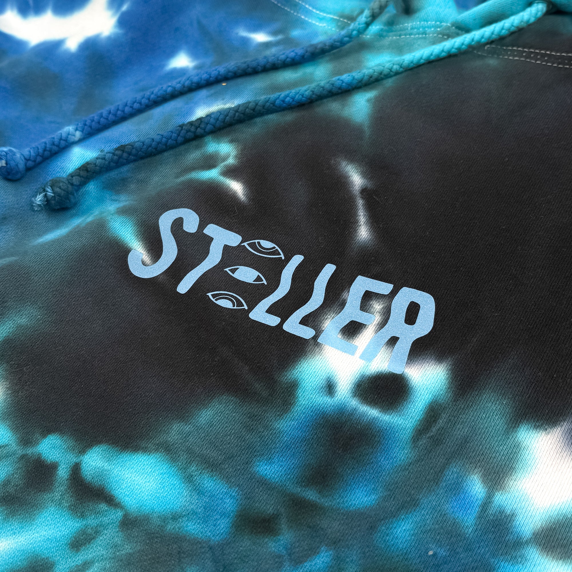 STELLER Sunflower Swirl Tie Dye Hoodie - Ocean Blue (pre order