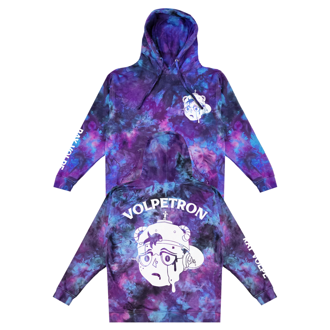 RAY VOLPE - VOLPETRON FACE MELT TIE DYE HOODIE