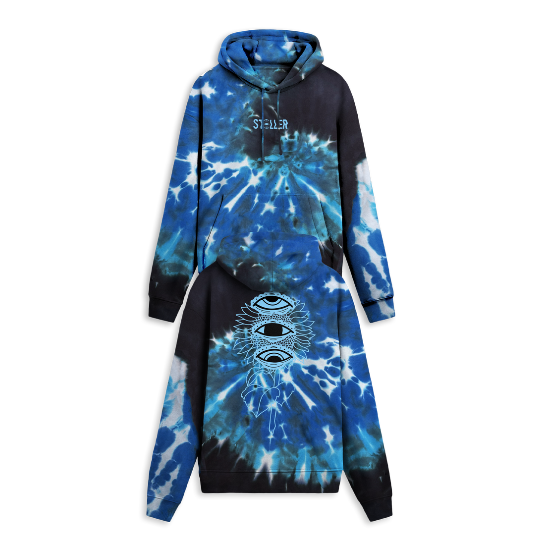 STELLER Sunflower Swirl Tie Dye Hoodie - Ocean Blue (pre order)