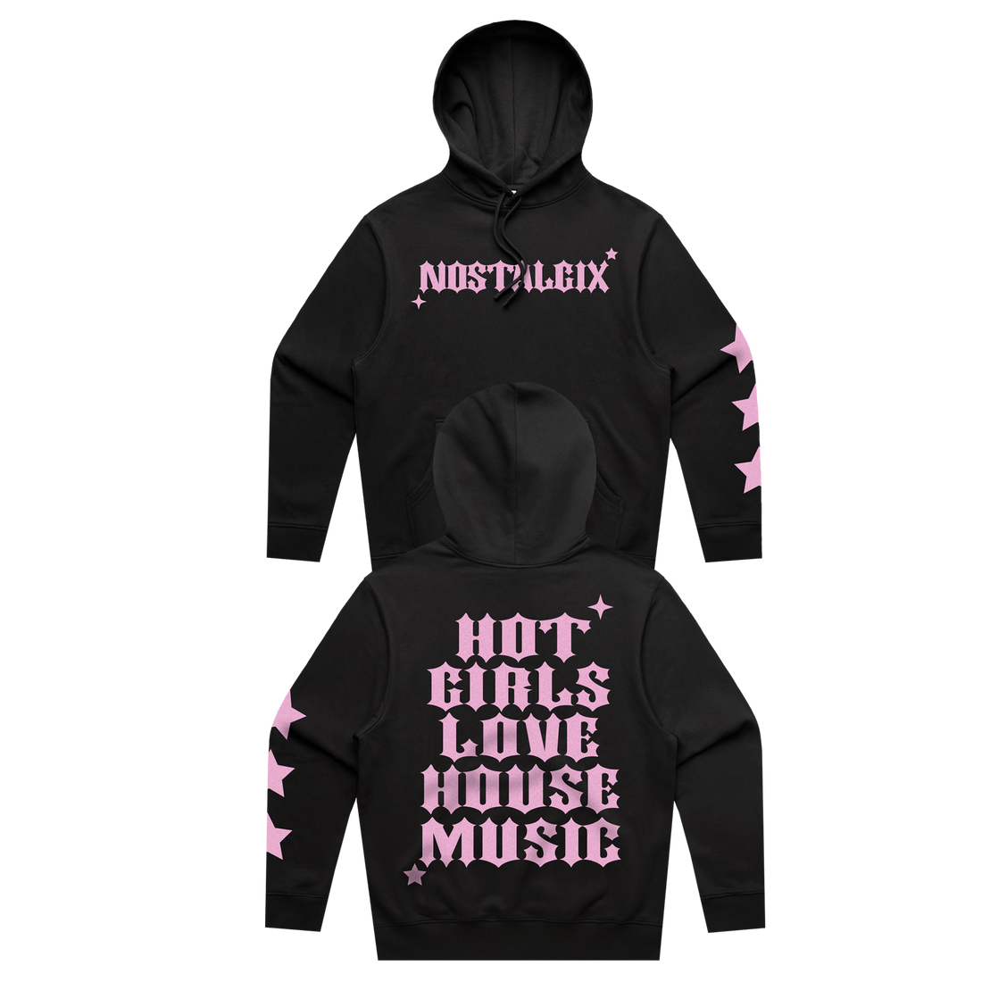 NOSTALGIX - Hot Girls Love House Music Hoodie - Black