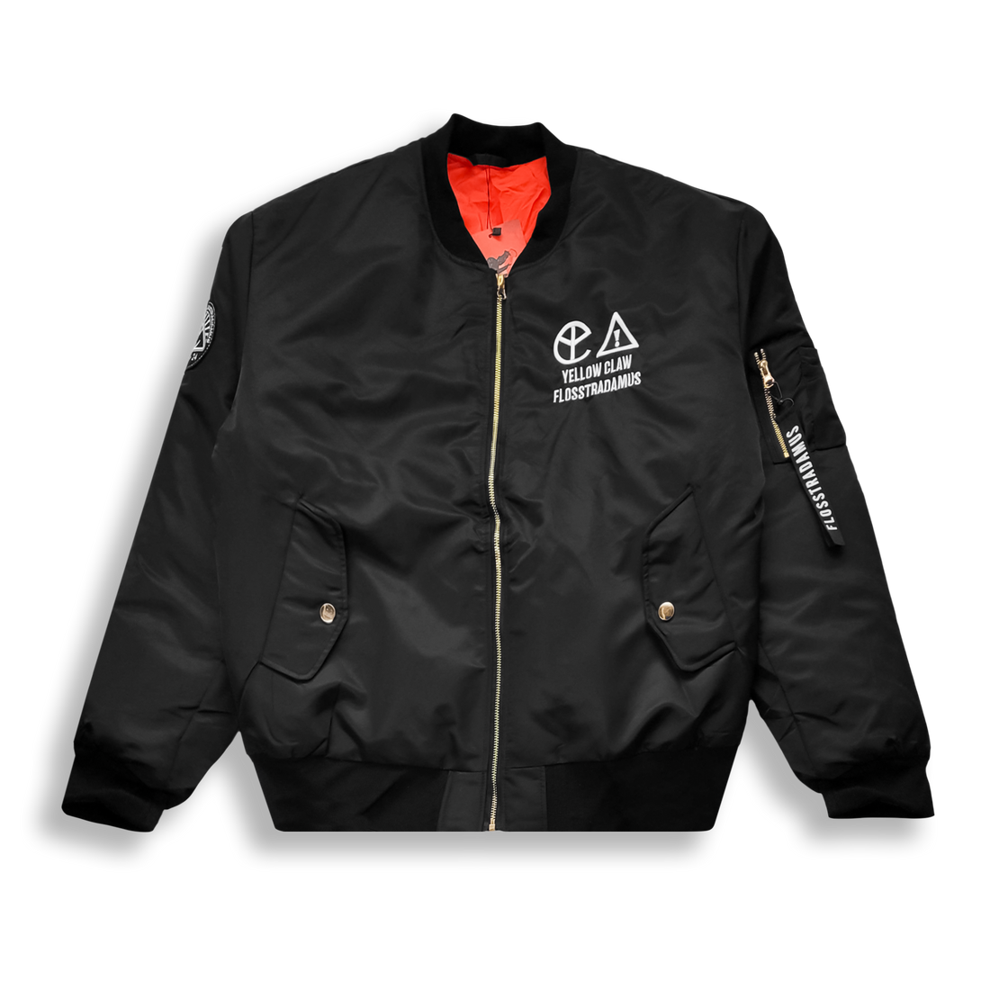 Yellow Claw x Flosstradamus - Bomber Jacket – KT8 Merch Co Yellow Claw x Flosstradamus - Bomber Jacket – KT8 Merch Co