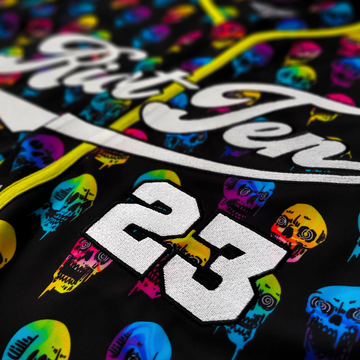 Riot Ten - Trippy Skull Baseball Jersey