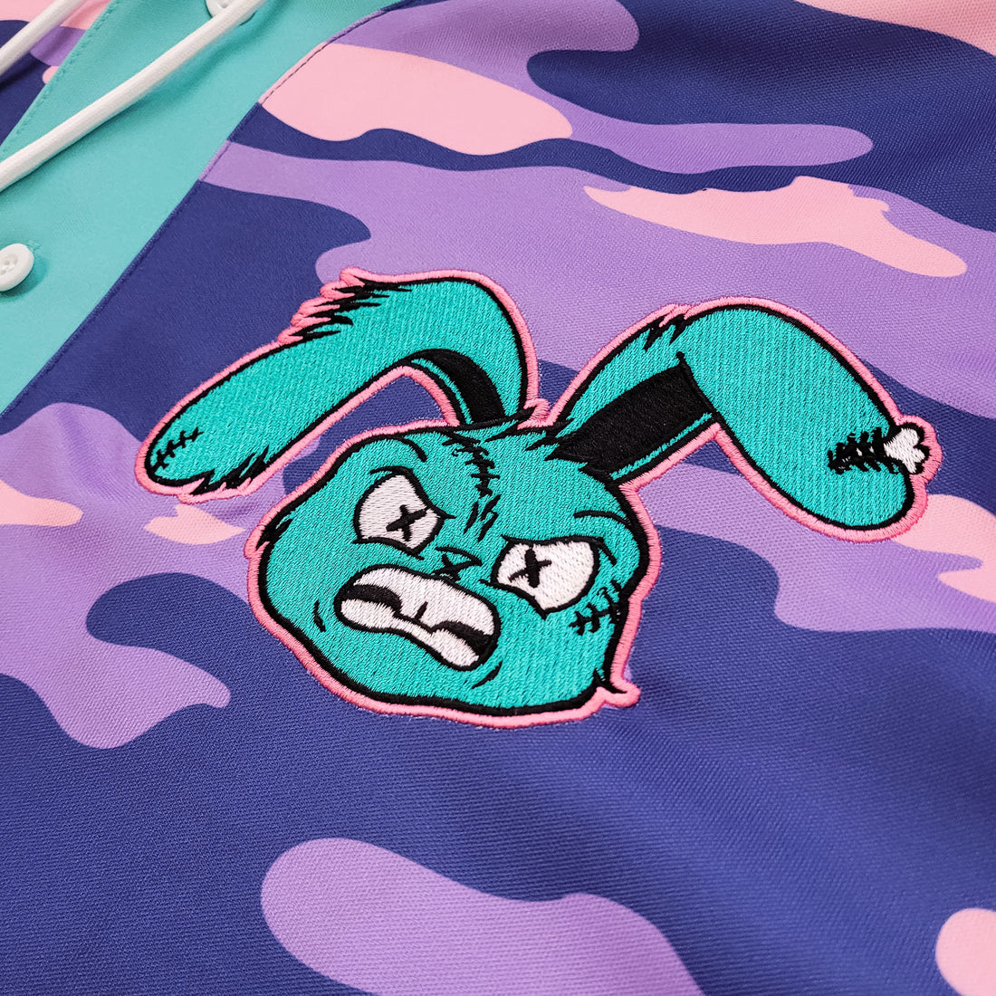 Sippy - Fluffy Bunny Hooded Baseball Jersey