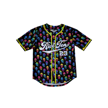 Riot Ten - Trippy Skull Baseball Jersey