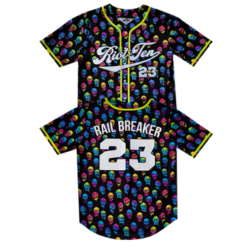 Riot Ten - Trippy Skull Baseball Jersey