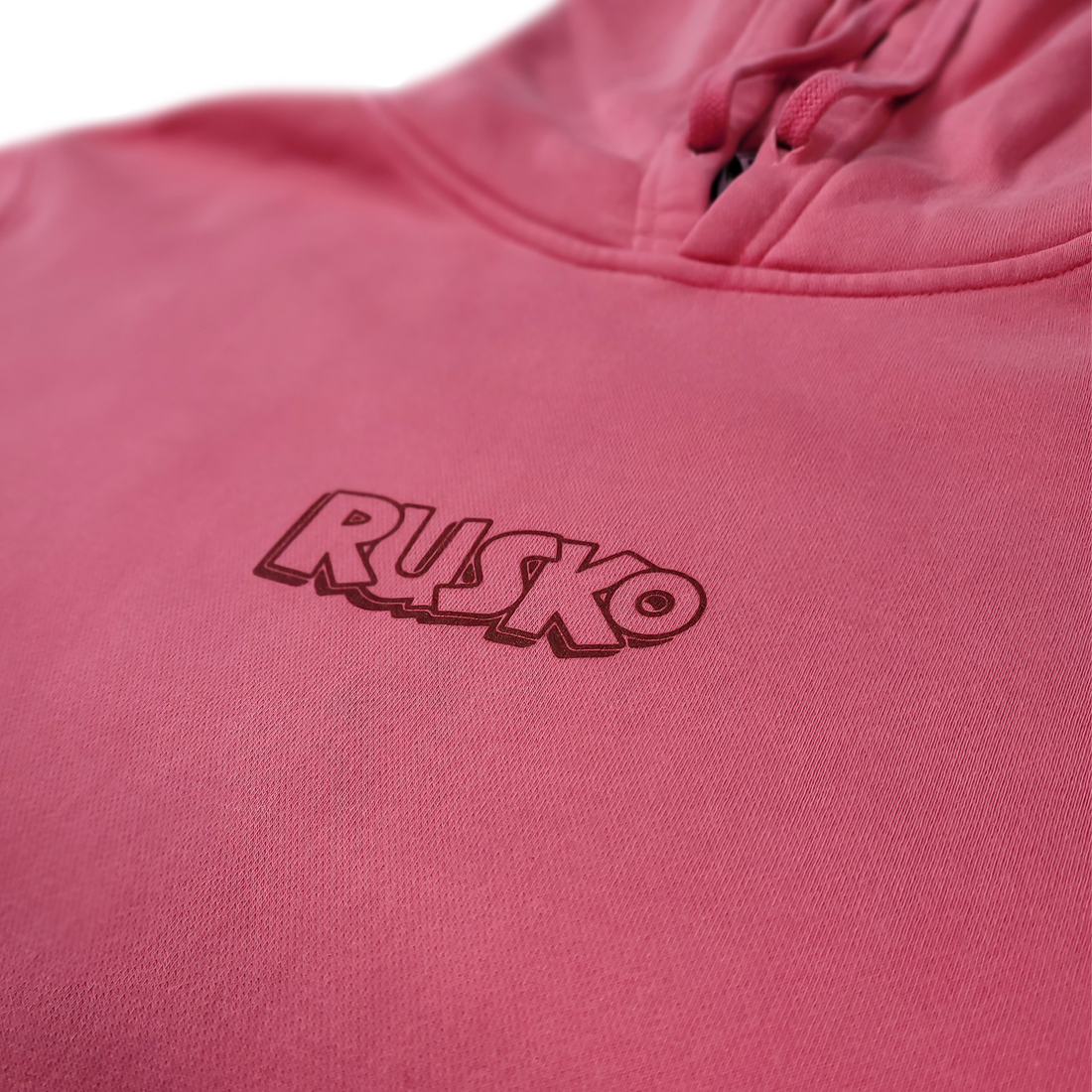 RUSKO - Smiley Hoodie- Pigment Dyed Pink