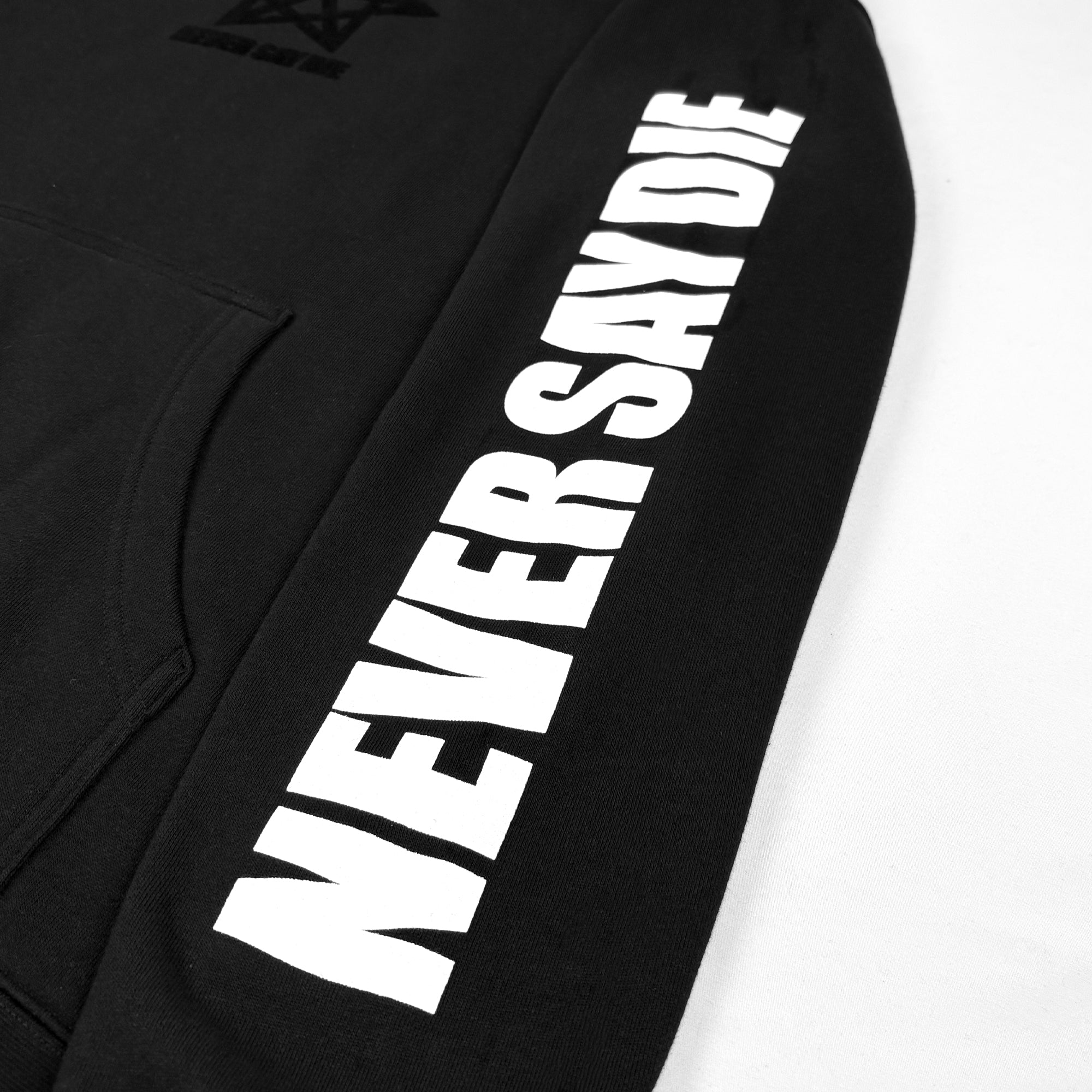 Never Say Die - Black Pullover Hoodie – KT8 Merch Co