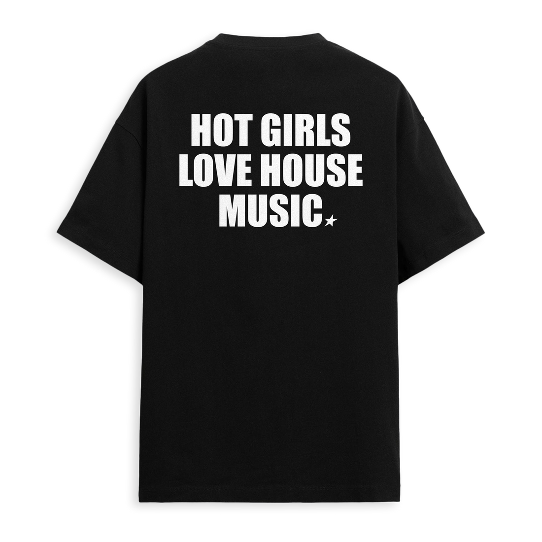 NOSTALGIX - HOT GIRLS LOVE HOUSE MUSIC - BLACK HEAVYWEIGHT TEE