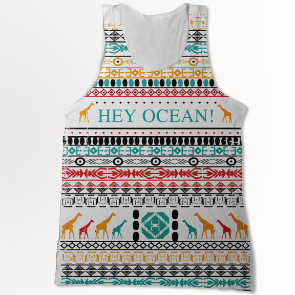 HEY OCEAN -Hieroglyphic- Tank Top - White