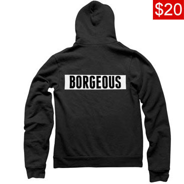 BORGEOUS -Square Back Logo- Black Pullover Hoodie