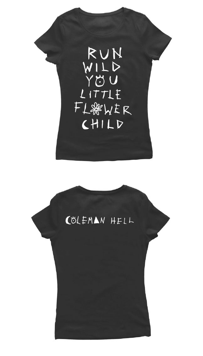Coleman Hell - Flower Child - Ladies Black Tee