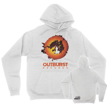 Mark Sherry - Outburst Records - White Unisex Pullover Hoodie
