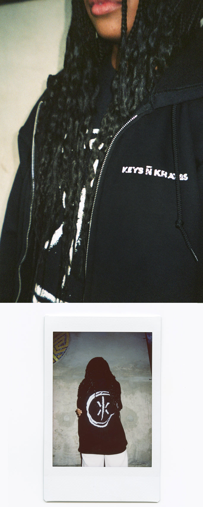KEYS N KRATES -Chalk Logo- Black Zip Hoodie