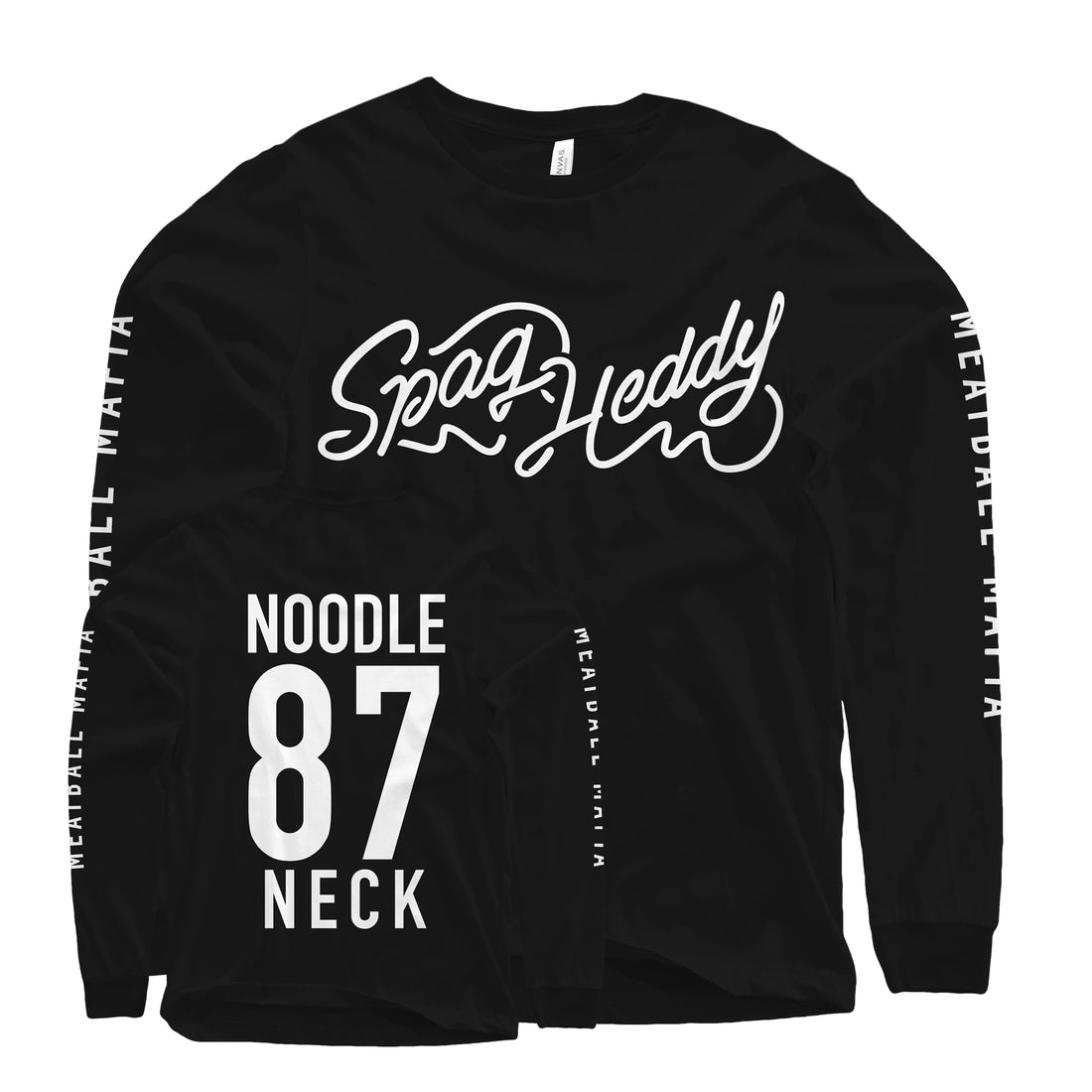 Spag Heddy - Noodle Neck - Black Long Sleeve