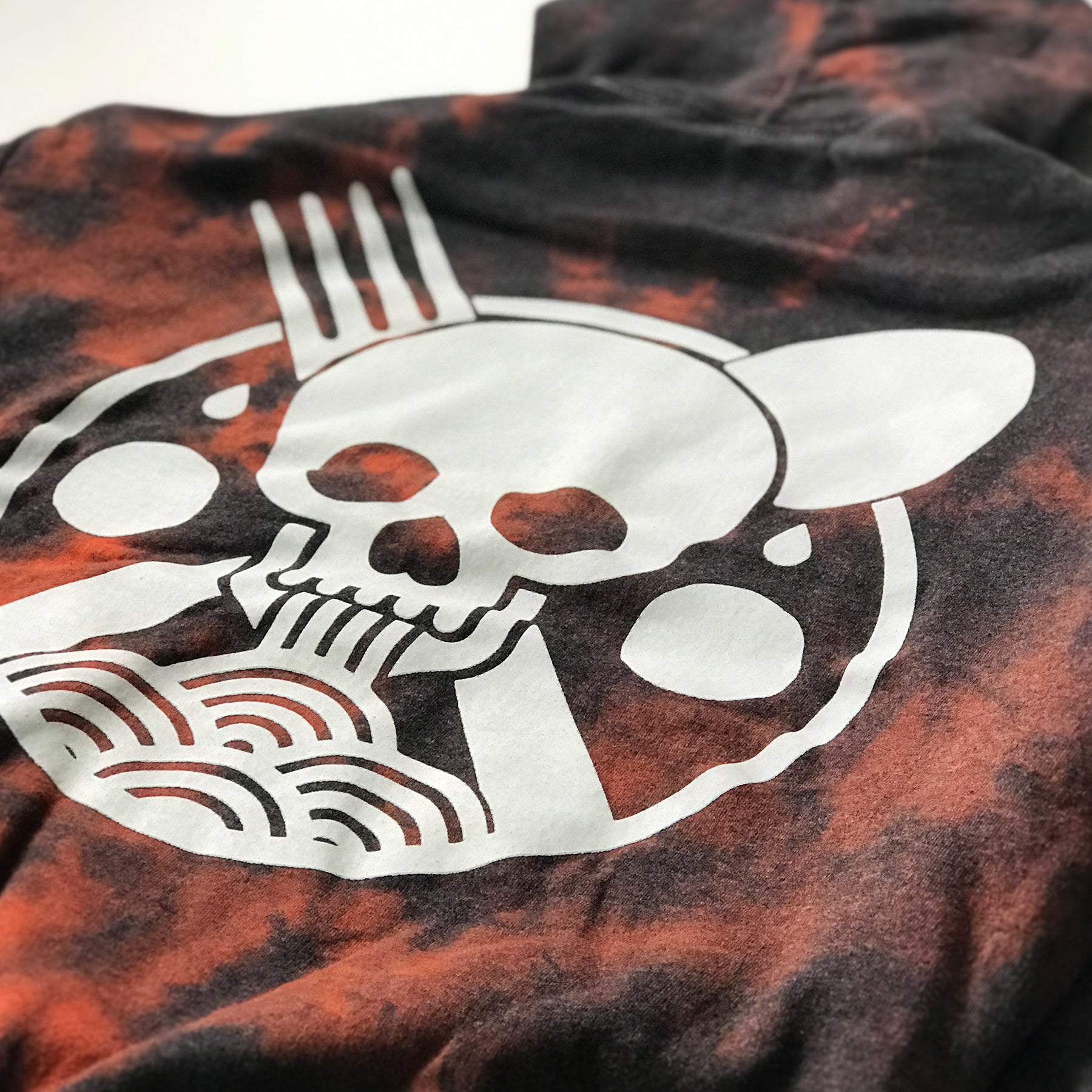 Spag Heddy - Saucy Till Death - Tie Dye Black / Orange Hoodie