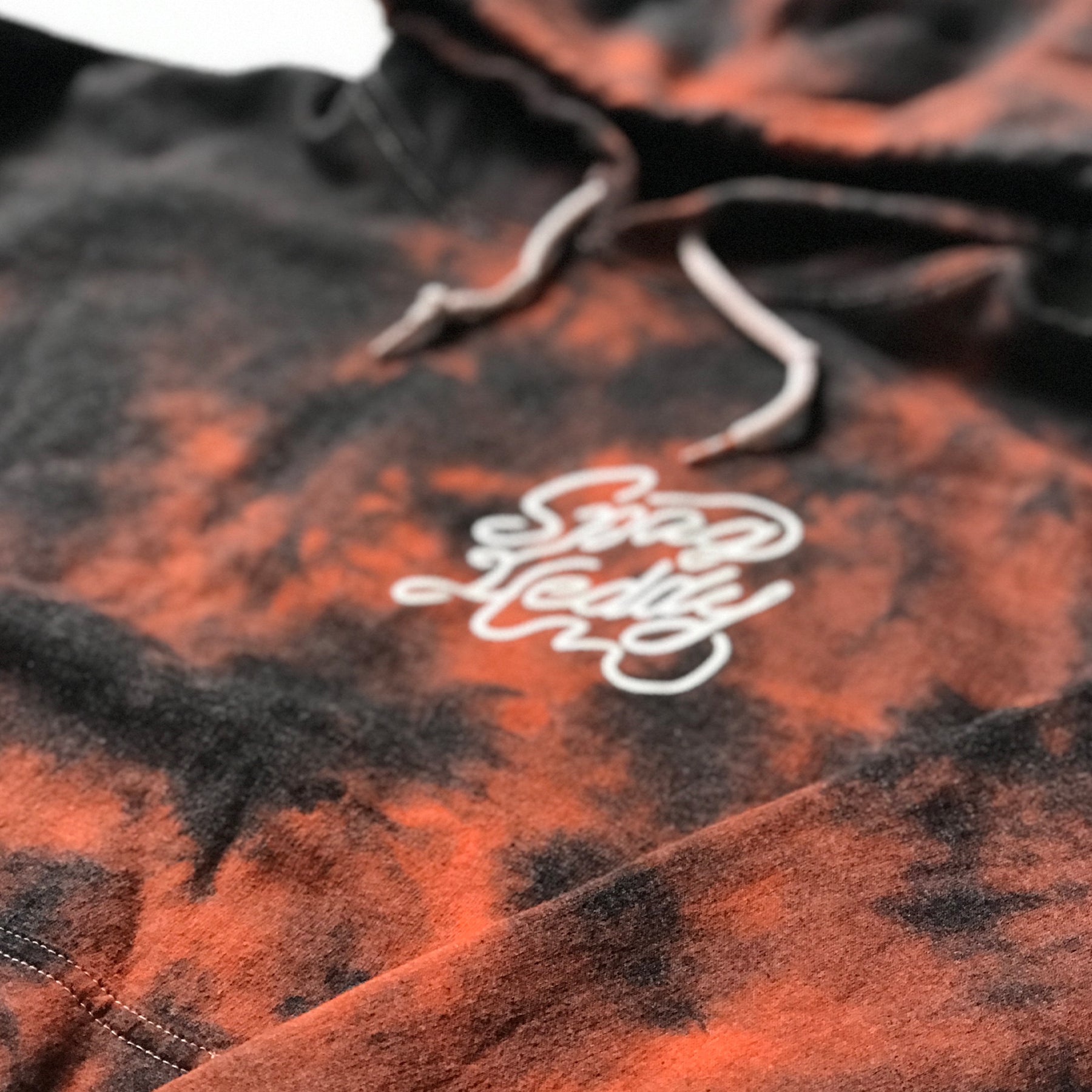 Spag Heddy - Saucy Till Death - Tie Dye Black / Orange Hoodie