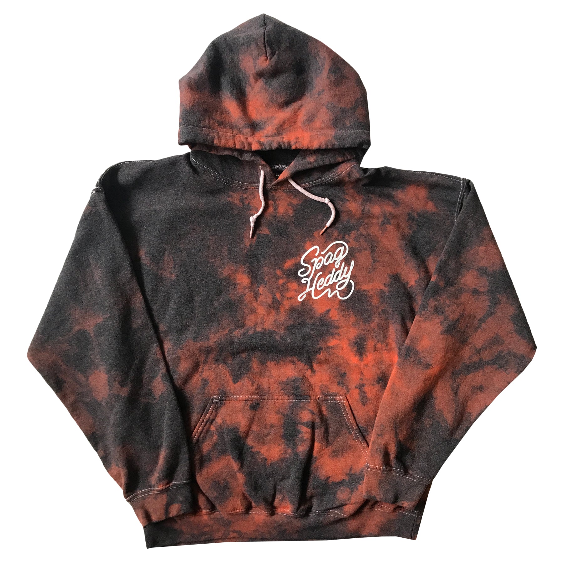 Orange and black tie dye hoodie best sale