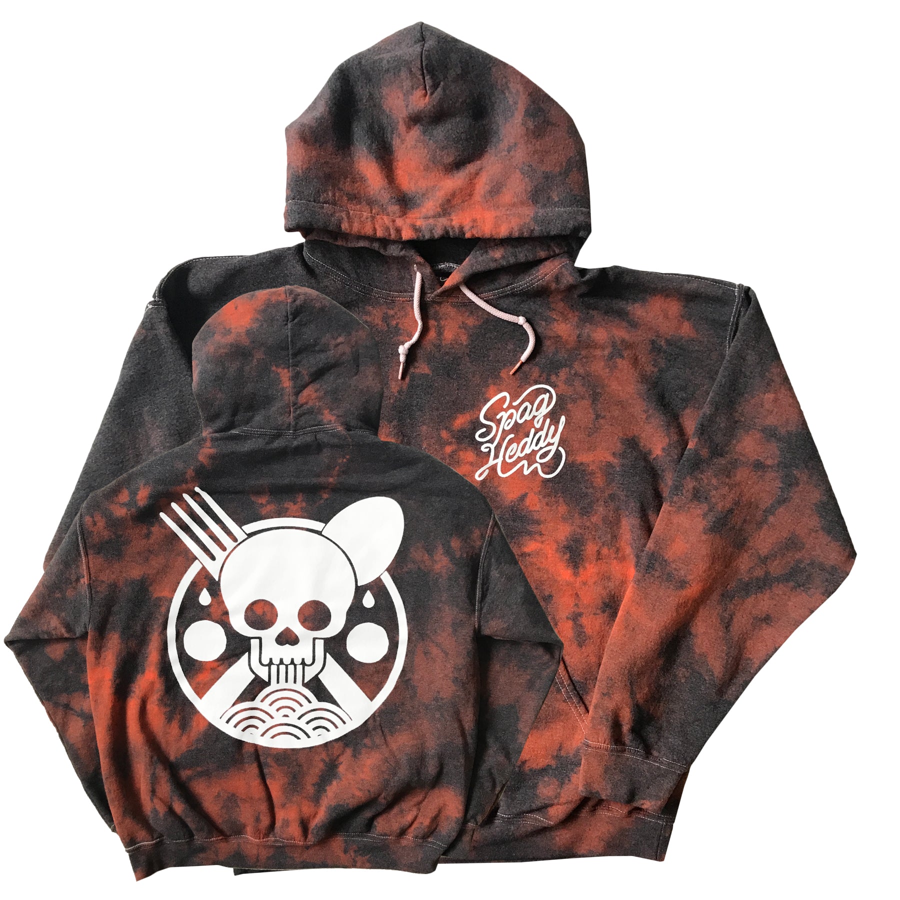 Spag Heddy - Saucy Till Death - Tie Dye Black / Orange Hoodie