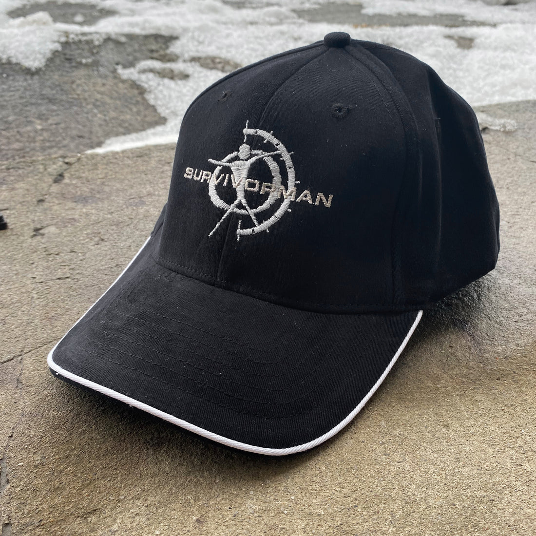 Survivorman - Black w/ White Rim Hat