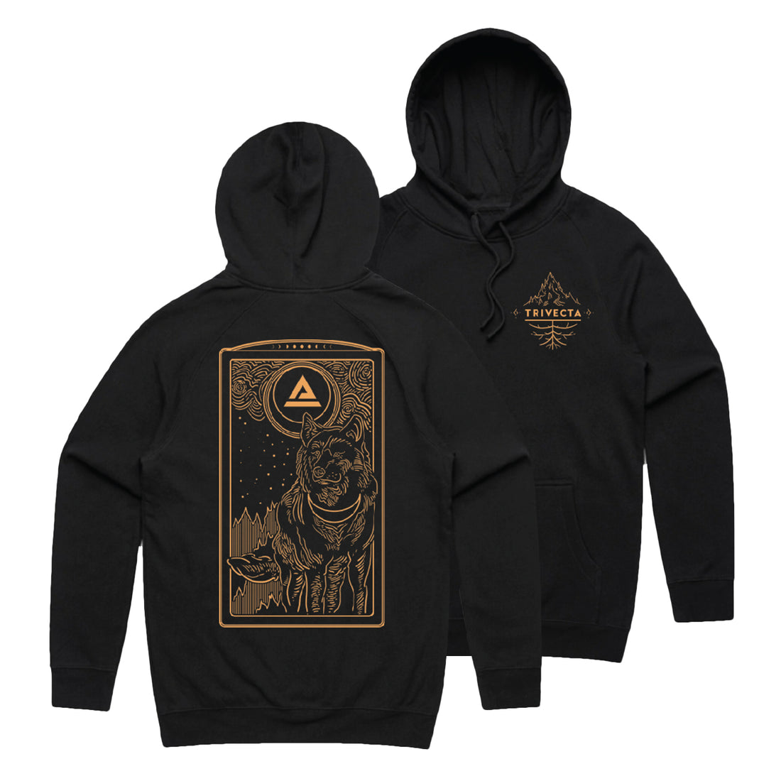 Trivecta - Wolf - Black Pullover Hoodie